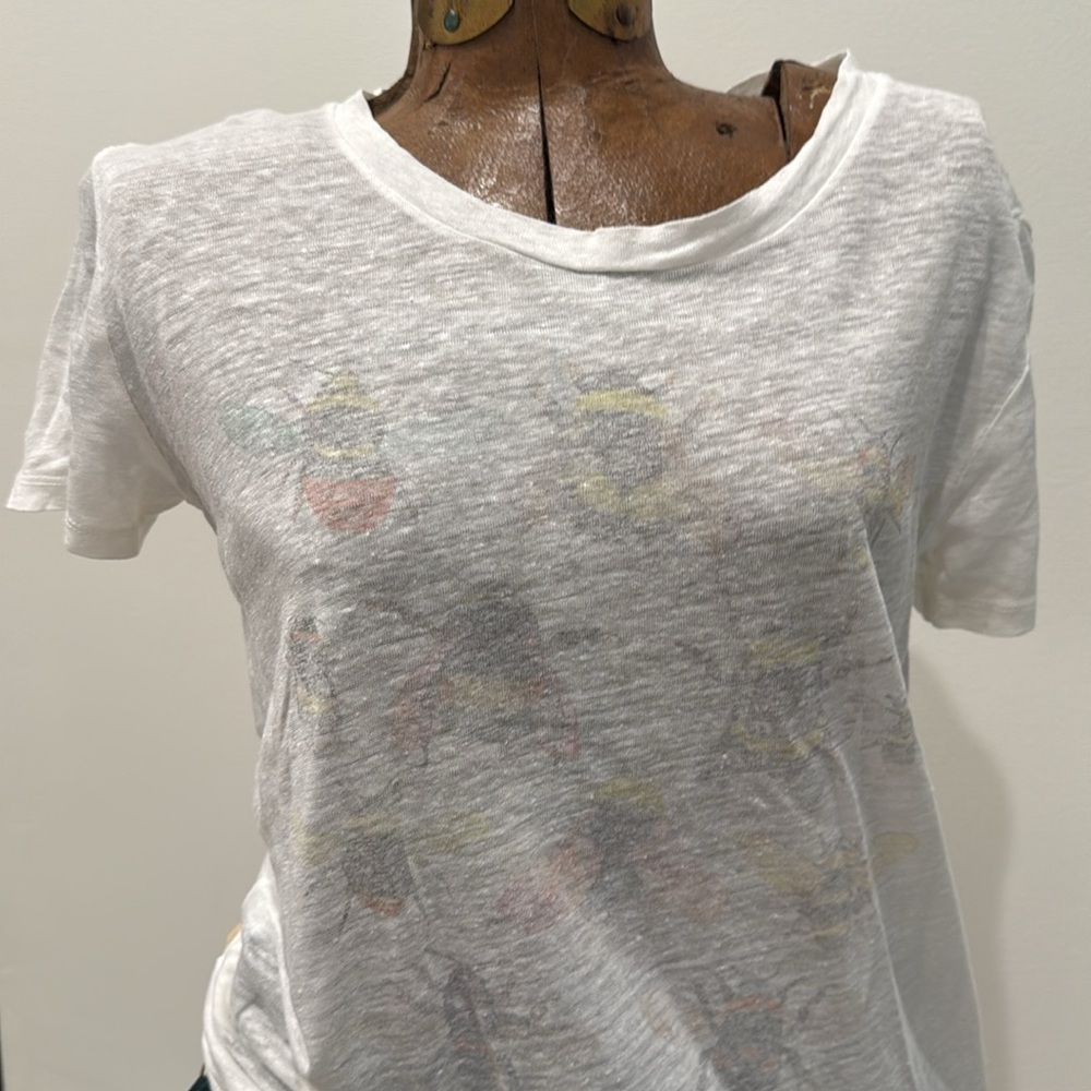 J. Crew White Bee Print Short Sleeve Tee - Picture 5 of 6